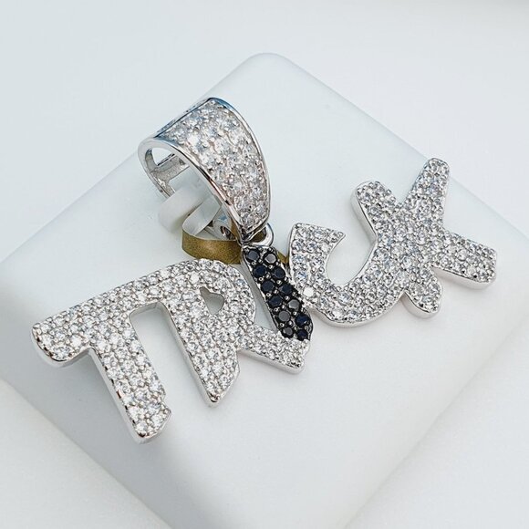 "925 Sterling Silver Cubic Zirconia TRICK Pendant, UU1P6A6008 - Picture 2 of 8